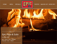 Tablet Screenshot of epicpizzaandsubs.com